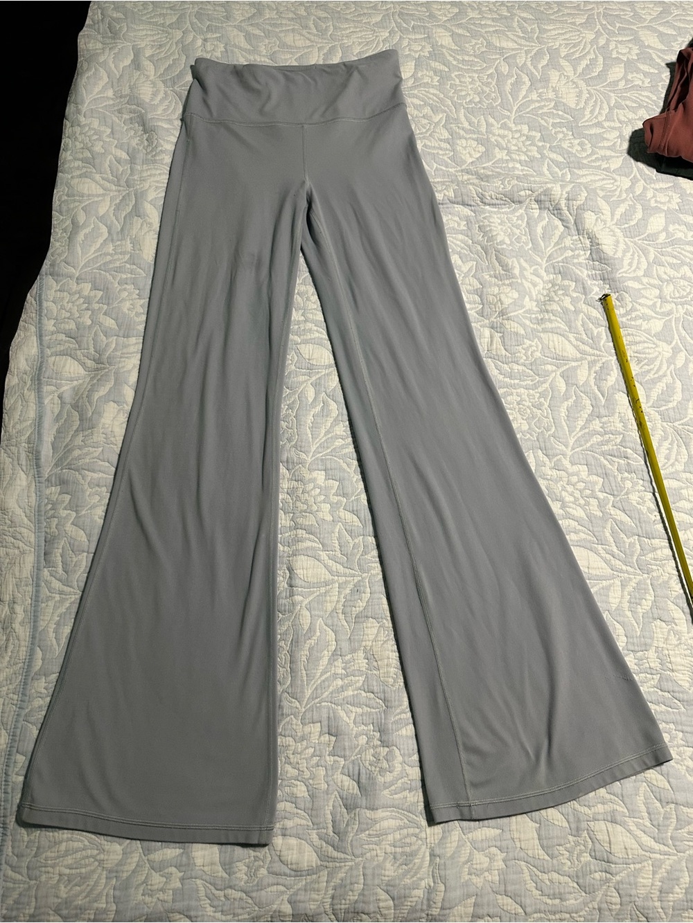 Athleta Light Gray High-Waist Flare Yoga Pants